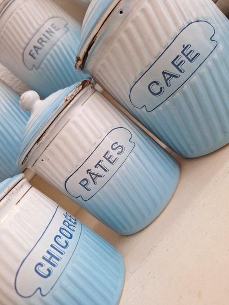 BFブルーグラデーションホーローキャニスター - アンティークモール