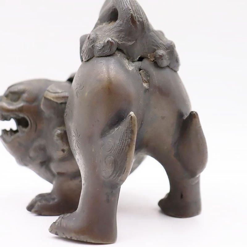 大正時代のアンティーク獅子香炉 重厚な存在感