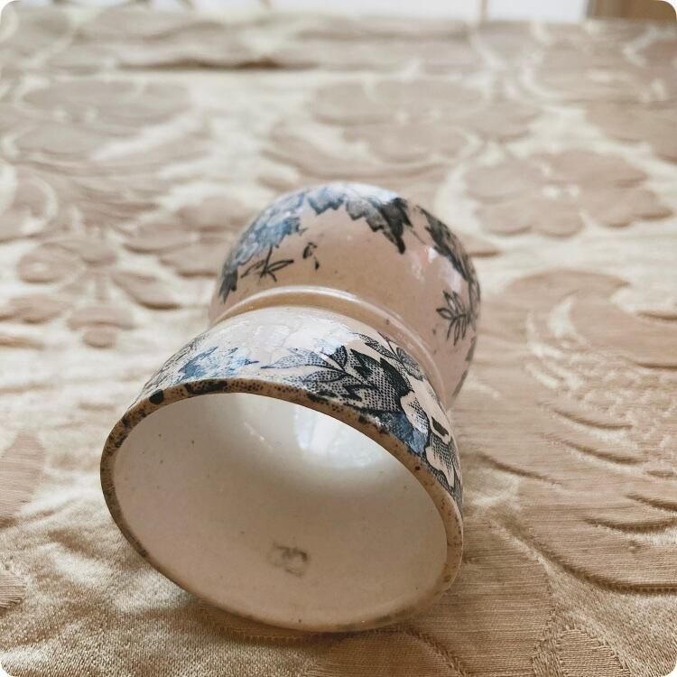 フランス アンティーク エッグスタンド ブルーグリーン