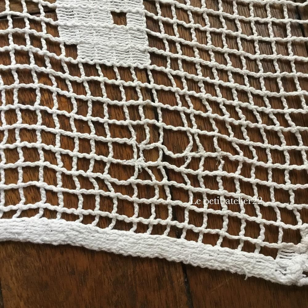 特大) フランス アンティーク コットン フィレレース ベッドカバー