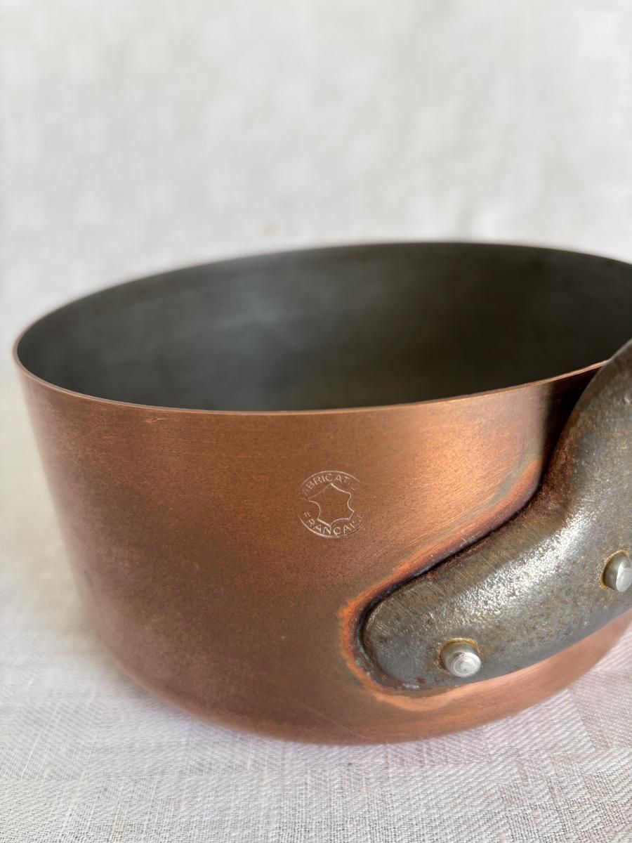 フランス本格派 銅製片手鍋 直径164mm 厚さ1mm