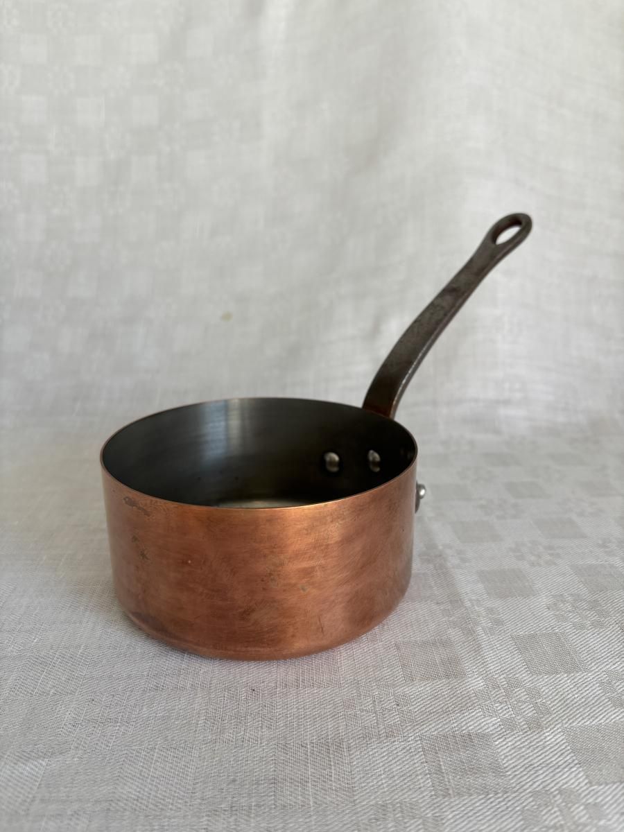 本格派フランス銅片手鍋 直径122mm 厚さ1mm