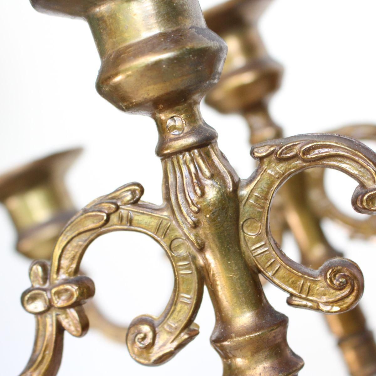 フランス アンティーク 真鍮製 エンジェル キャンドルスタンド