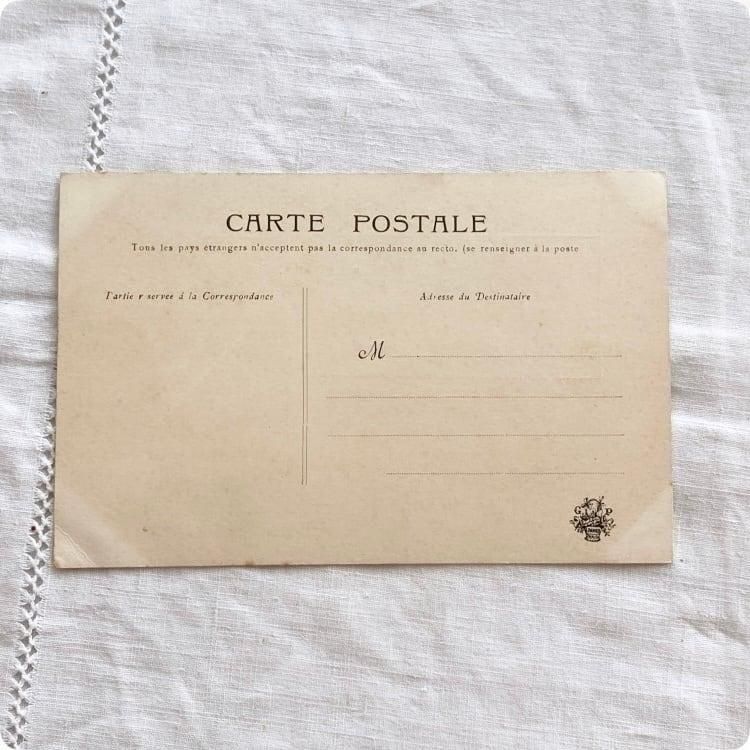 フランスアンティーク ポストカード | ミモザの花とポエム 3月8日