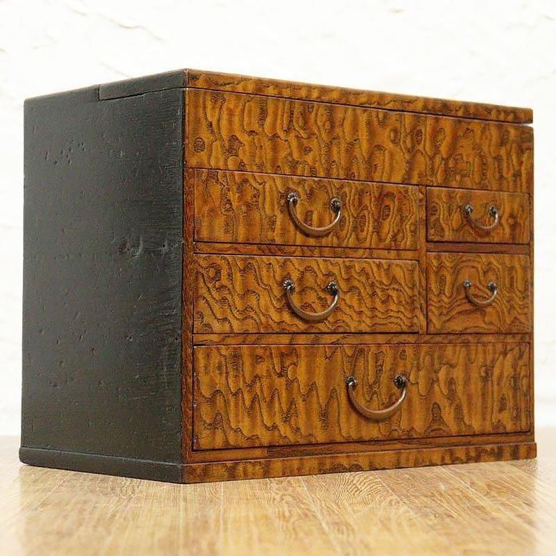 アンティーク 桐 ケヤキ お針箱 お裁縫箱 大正昭和古民具