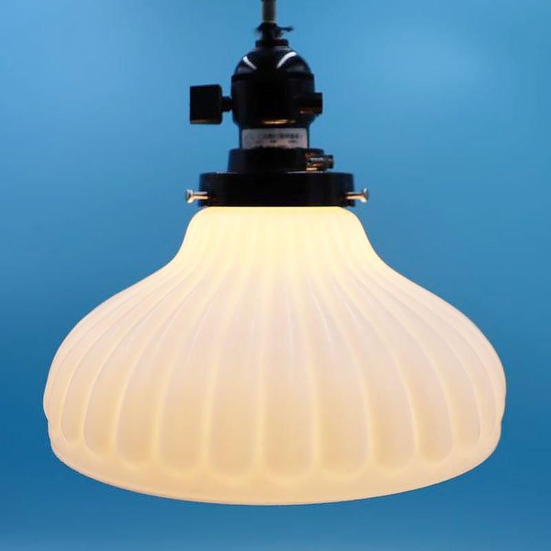 ヴィンテージ 昭和レトロ 電笠 ランプシェード 乳白 ガラス