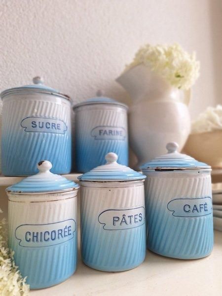 BFブルーグラデーションホーローキャニスター - アンティークモール