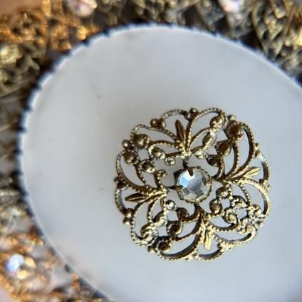 1920年代 フィリグリー チェコガラス ブローチ（1920's Filigree Czech