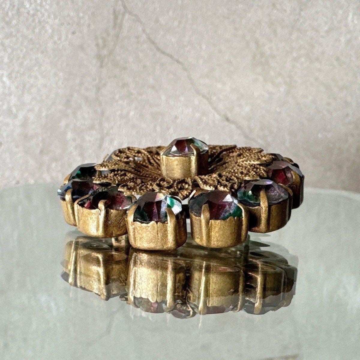 1930-40年代 アイリスガラス 花ブローチ（Iris Glass Brooch）- JeJe