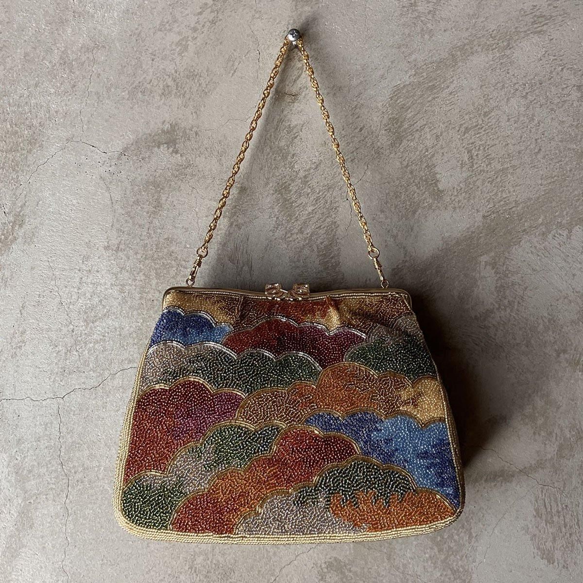 ヴィンテージ ビーズ すやり霞柄 バッグ Dead Stock（Vintage Beads