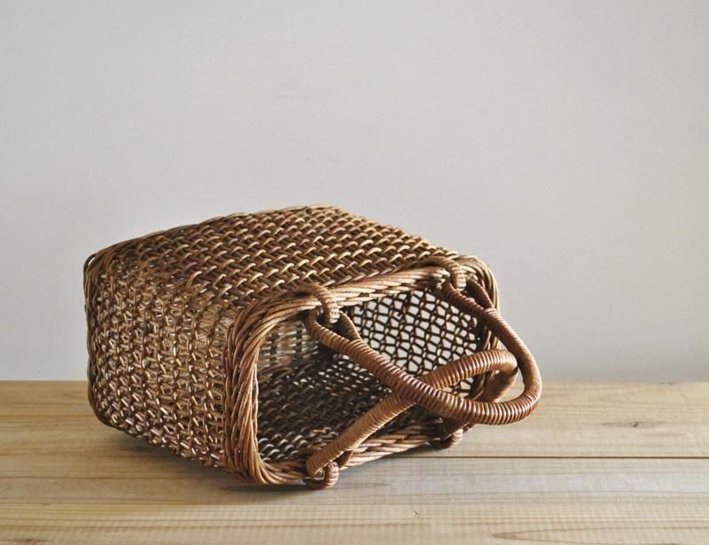 あけびかご 角型細目こだし編みかご - 日本の手仕事の店 ちゃらっぽこ