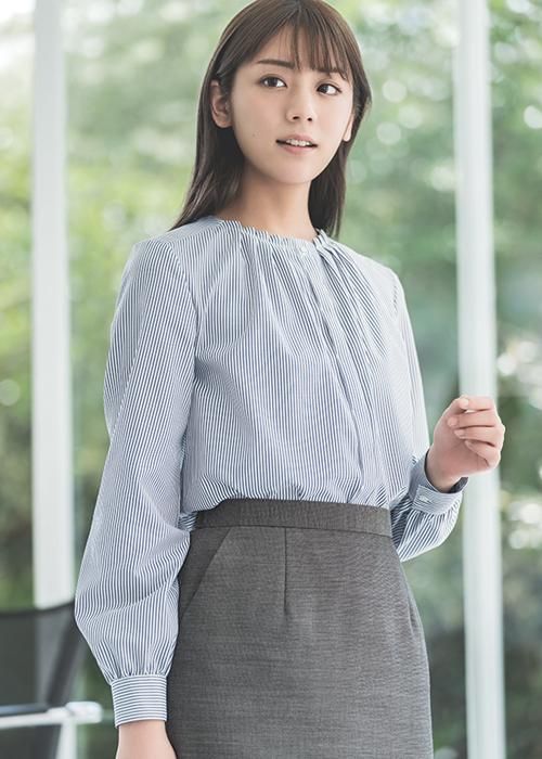 EWB803(カーシーカシマ)ENJOY ブラウス ストレッチ上品 5～19号 会社