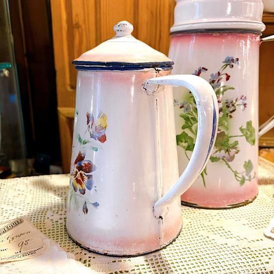 フランス1930年代 ＊ JAPY社 ＊ ホーローポット ＊ ピンクぼかしに