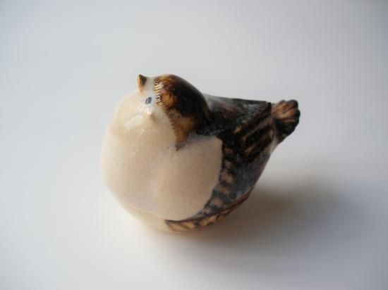 雀香合 (共箱)今岡三四郎 - 茶道具販売 栗林園