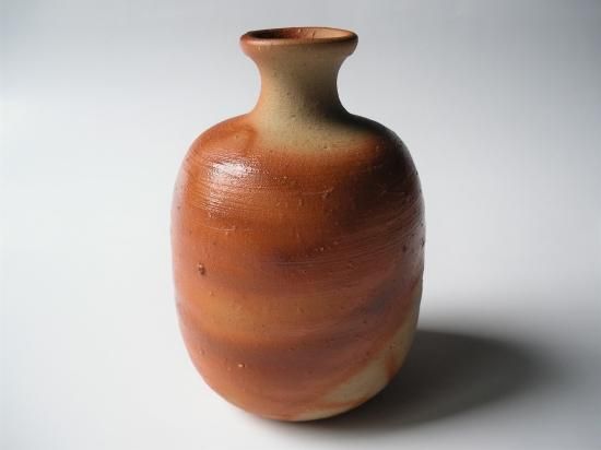 XG251 陶芸家・酒器・備前焼・伊勢崎紳・緋襷・徳利・共箱・栞付 XG251