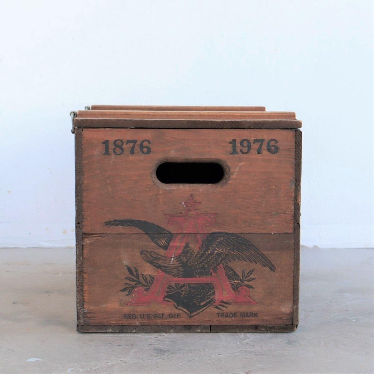 BUDWEISER バドワイザー ヴィンテージ 蓋つき木箱 アンティーク ウッド