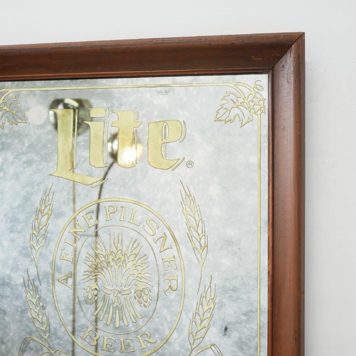 ヴィンテージ パブミラー Lite ビール -通販-ローズボールアンティークス