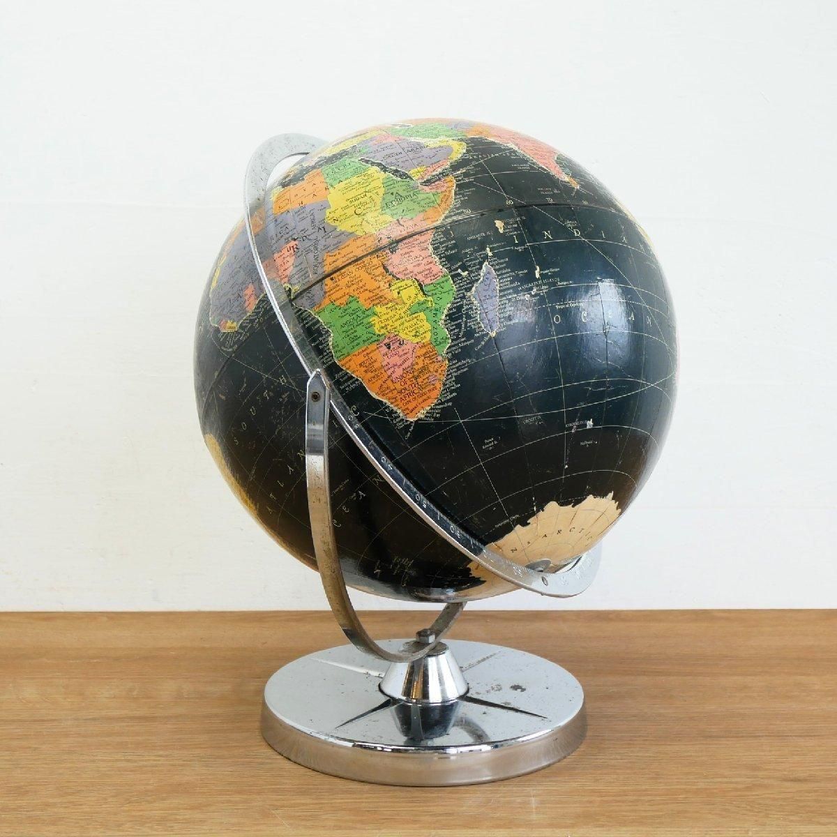 ヴィンテージ 地球儀 ブラックオーシャン -通販-ローズボール