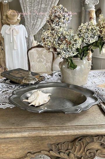 ピューター製花リムピュータオーバルプレート【パディントン】｜ブロカント