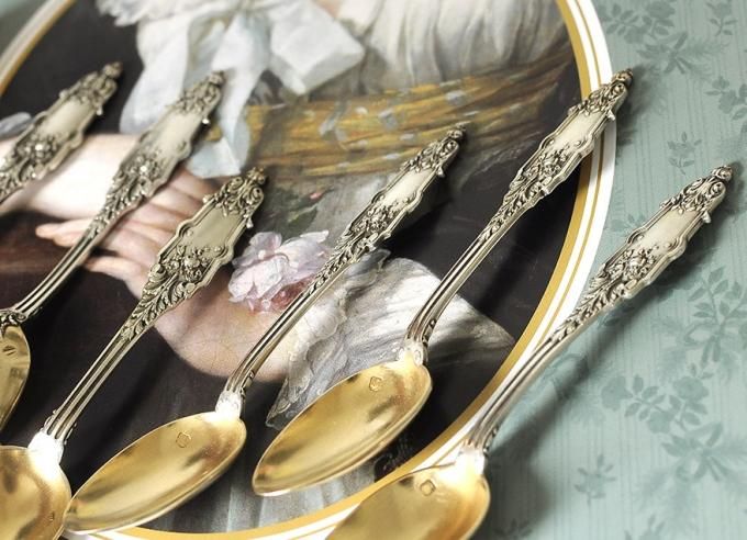 フランスアンティーク銀器【純銀950】ピュイフォルカ ティースプーン