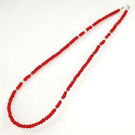 70cm】ホワイトハーツネックレス 6mm TypeB - インディアンジュエリー