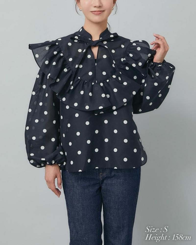 シアードットブラウス(アイボリー) - seventen