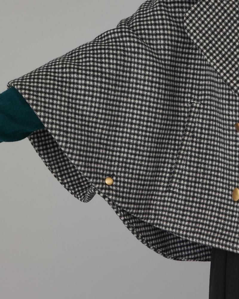 ダブルブレストショートコート(チェック) - seventen