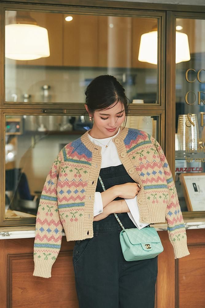 チェリージャガードカーディガン(マルチ) - seventen