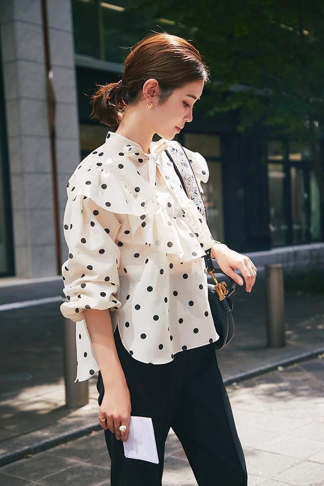 シアードットブラウス(アイボリー) - seventen