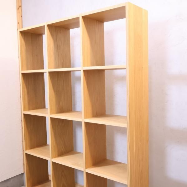 人気の無印良品(MUJI)のオーク材 5段・3列スタッキングシェルフです