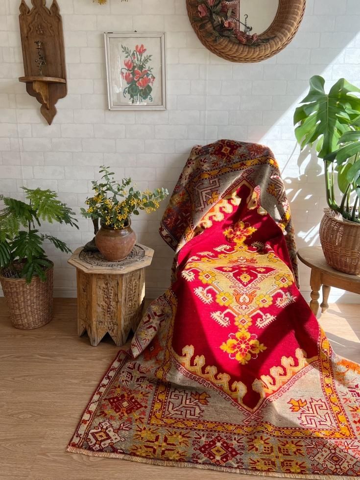 オールド絨毯 ヴィンテージラグ トルコ絨毯 カルス ヤストゥック