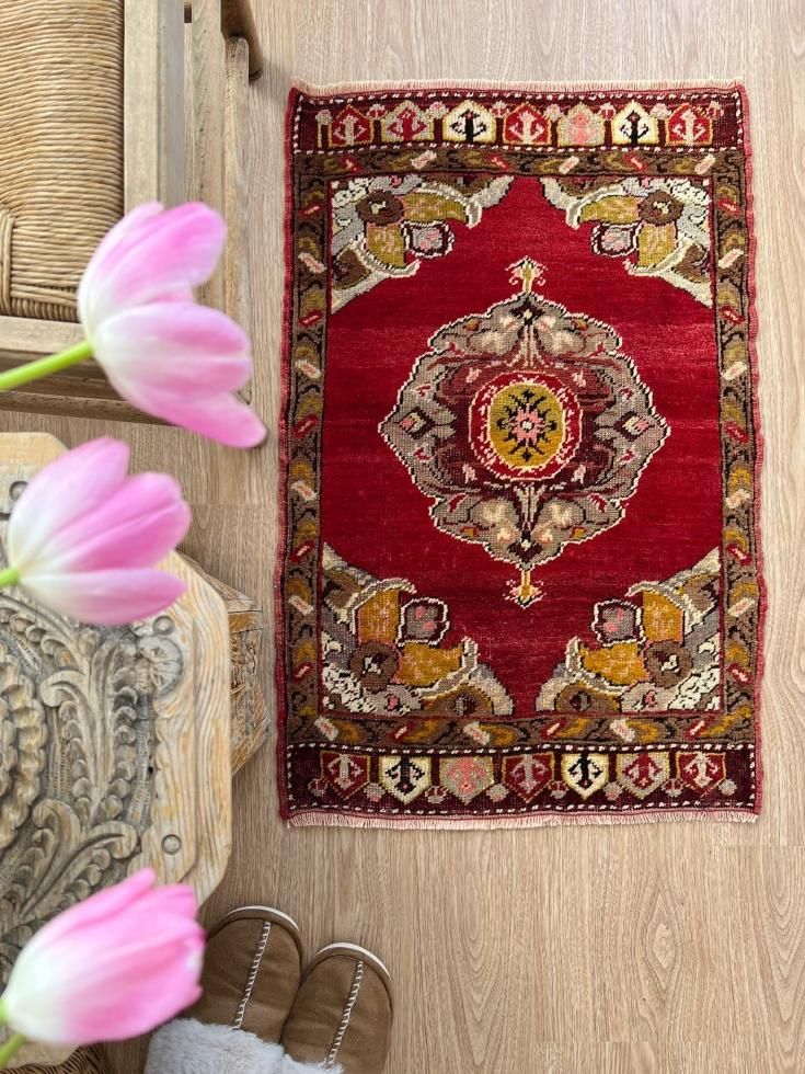 トルコ ヴィンテージラグ カルス ヤストゥック 57×90cm ギャッベ