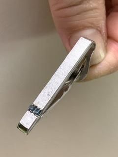 50s 60s シルバー ブルー 青い石 ネクタイピン ヴィンテージ タイピン