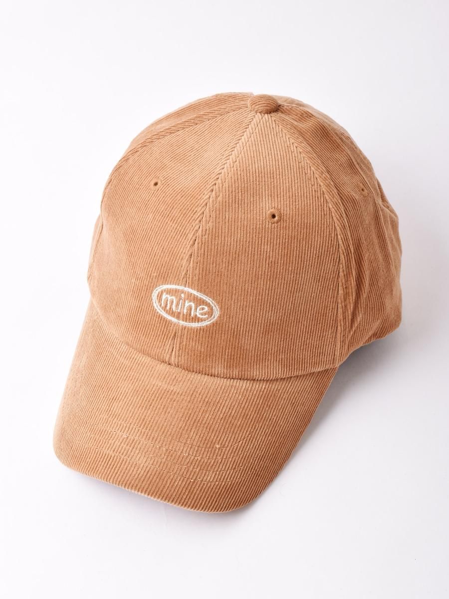 3色展開】刺繍入り コーデュロイキャップ 「mine」 オリーブ - 古着屋