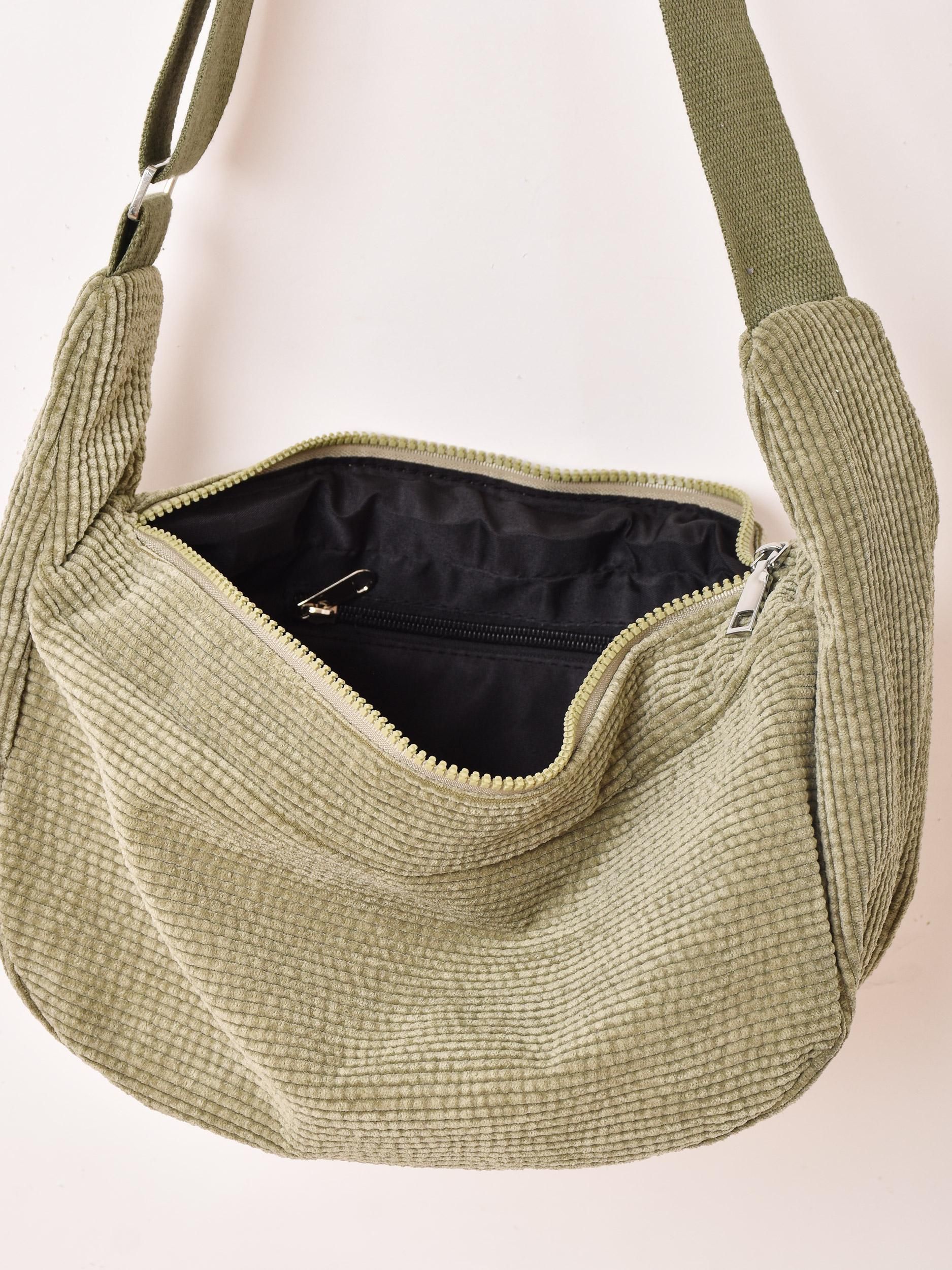 コーデュロイ ショルダーバッグ | オリーブ - 古着屋グレープフルーツ