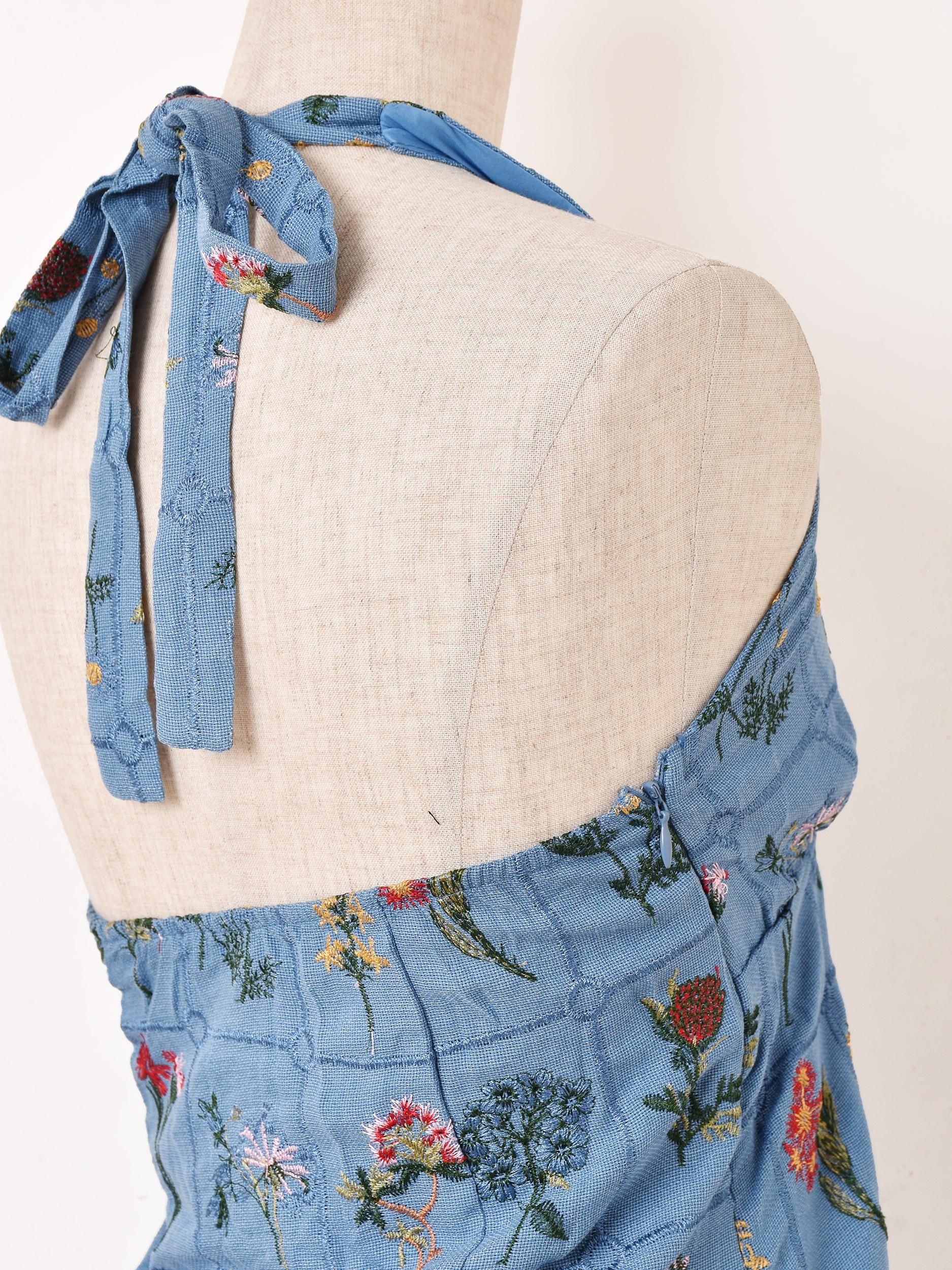 Meridian」フラワー刺繍 ホルターネック キャミソール - 古着屋