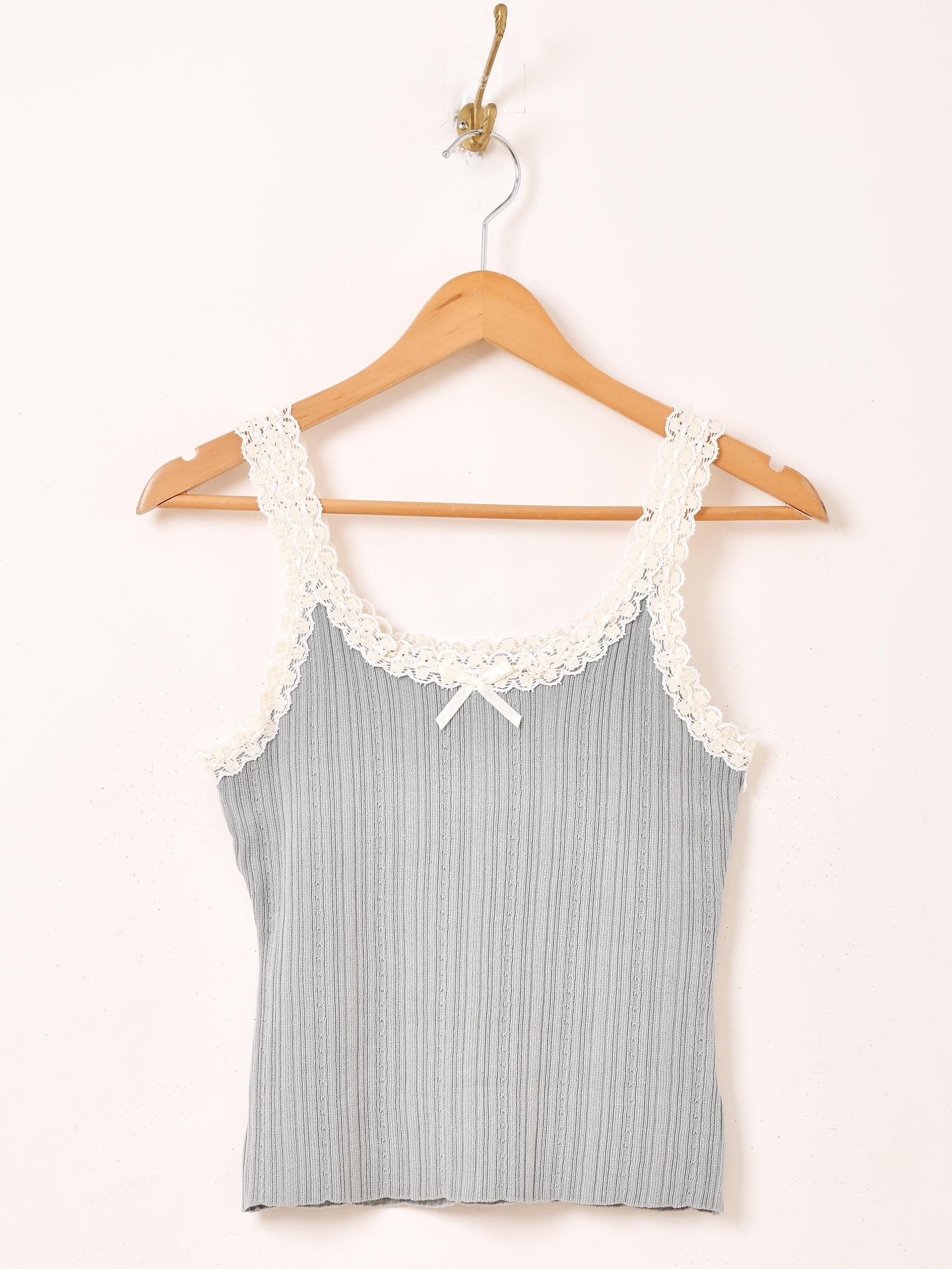 Meridian レース キャミソール | グレー - 古着屋グレープフルーツ