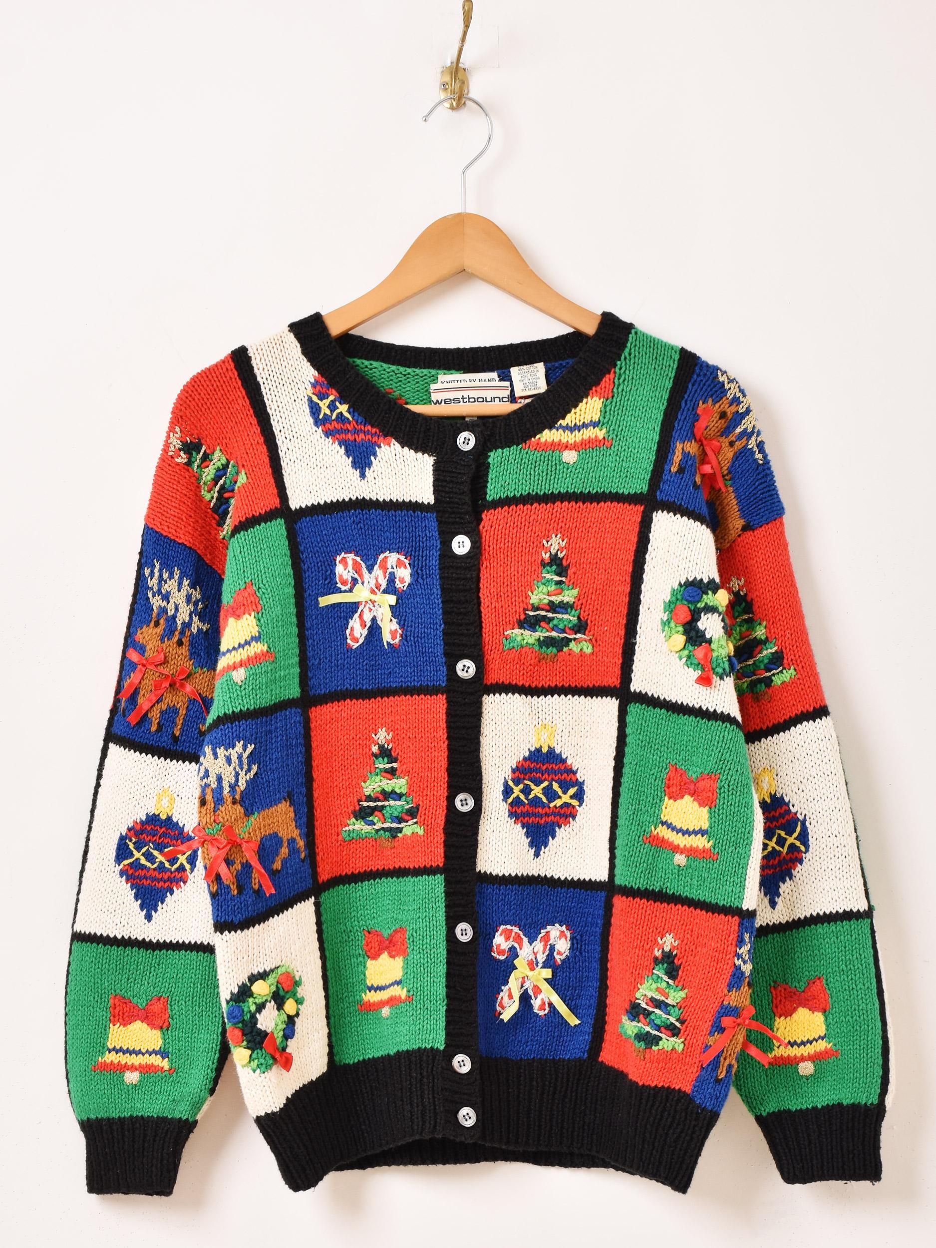 クリスマスデザイン カーディガン - 古着屋グレープフルーツ ムーン