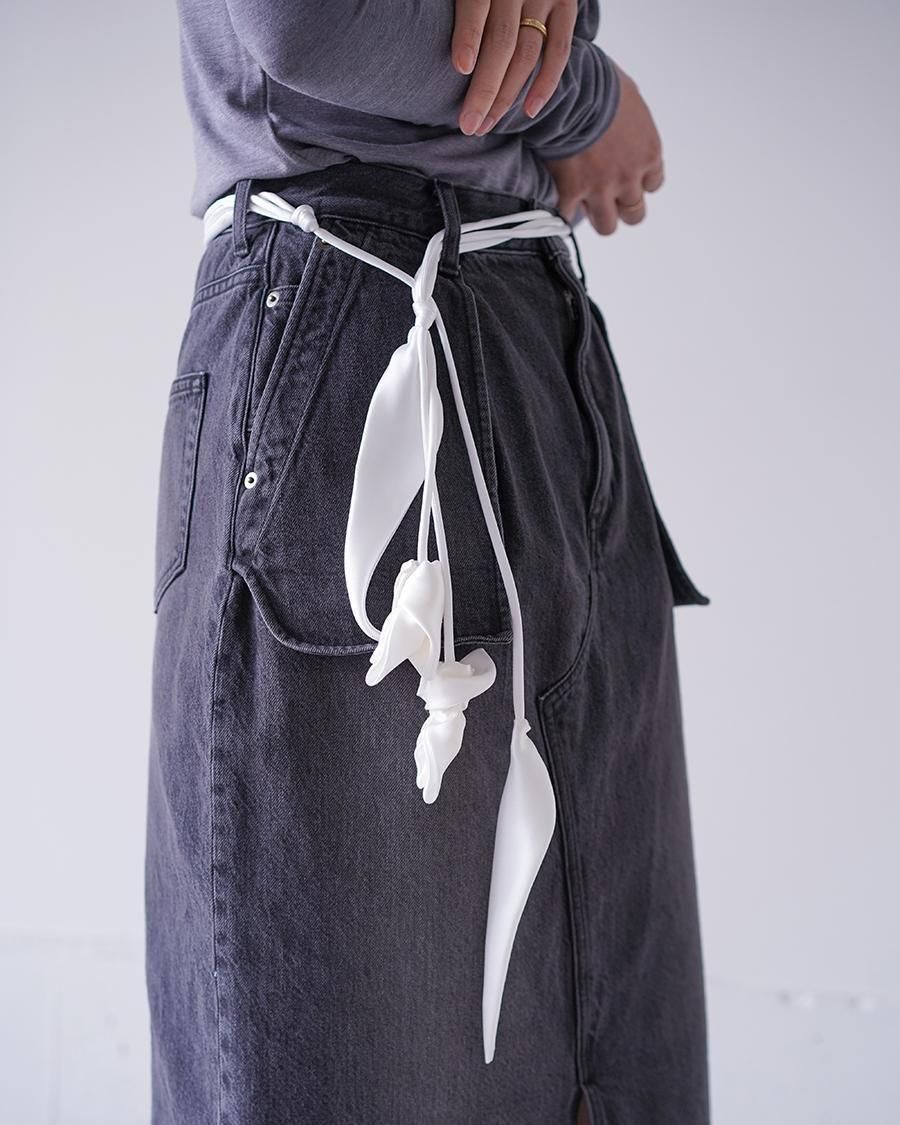 Mame Kurogouchi Floral Motif Silk Belt - Altamira