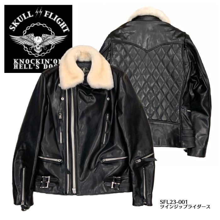 SKULL FLIGHT/スカルフライト】レザージャケット/ツインジップ