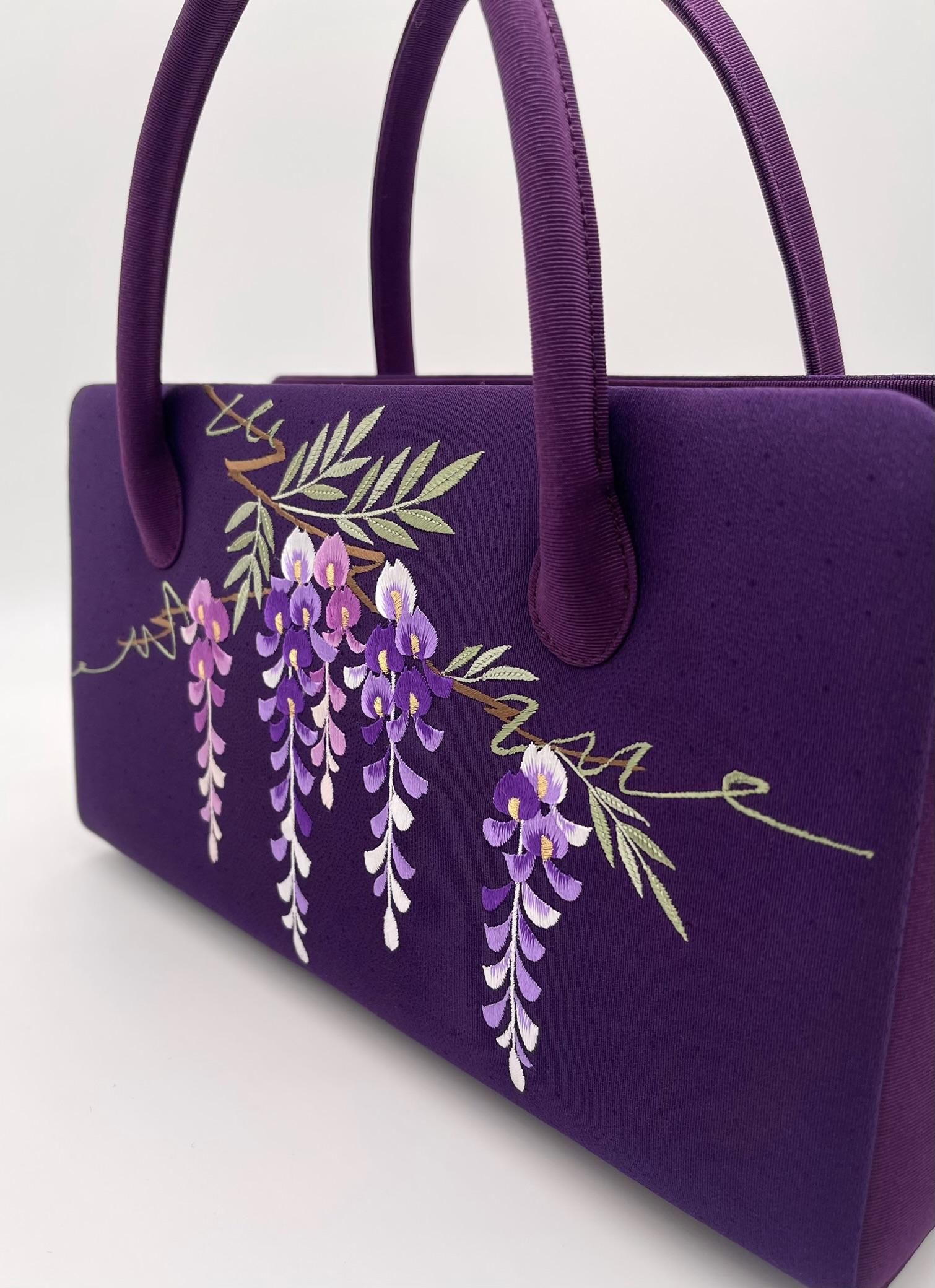 兎金] 利休バッグ（刺繍・藤の香）