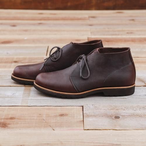 吉野チャッカ メンズ／たつの蝋引きレザー／ブラウン - コトカ