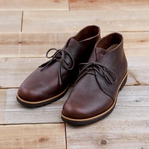 吉野チャッカ メンズ／たつの蝋引きレザー／ブラウン - コトカ