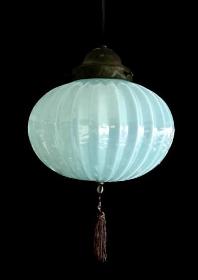 水色 アンティーク 電笠 ペンダントライト」(新品コード付) - 正尚堂