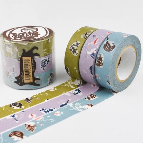倉敷意匠計画室 マスキングテープ 3色セット 関美穂子 おんなの子45322-01