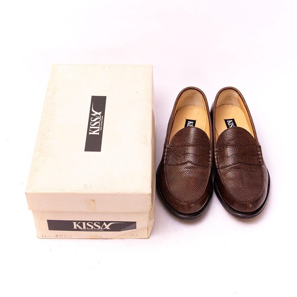 キサ コインローファー ダークブラウン リザード 高田喜佐 サイズ24.5