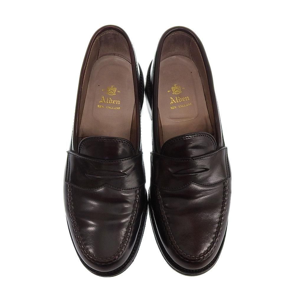 オールデン 987 コインローファー コードバン ブラック サイズ7D