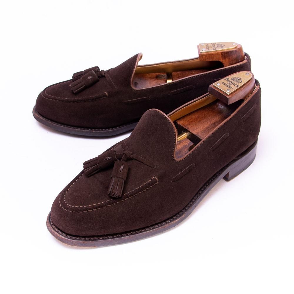 バーウィック タッセルローファー ダークブラウン スエード