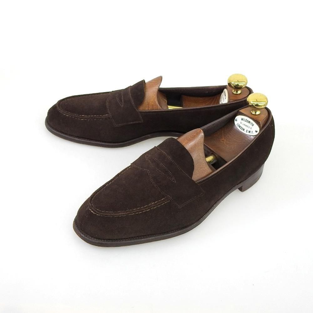 エドワードグリーン コインローファー ダークブラウン スエード アン