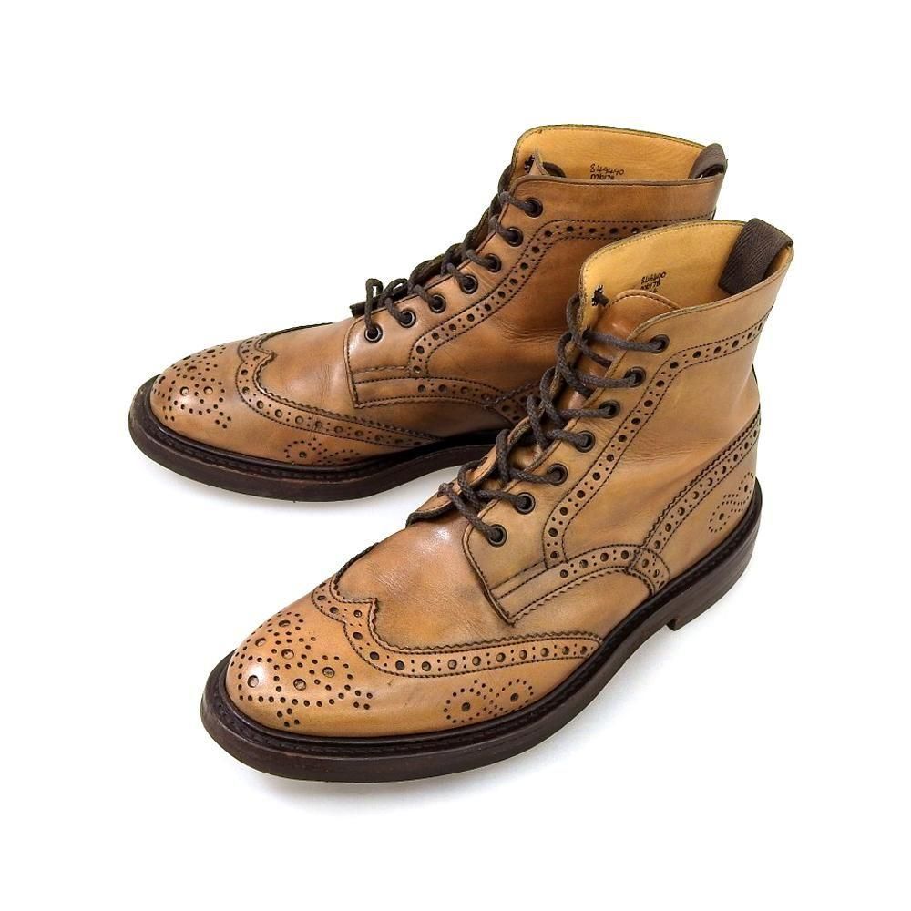 トリッカーズ M6178 カントリーブーツ ウィングチップ ライトブラウン